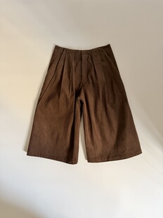 STREET隧道打褶腰头灯芯绒八分裤 THE SHY