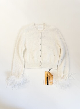 Tèbianco 白茶• 设计师款优雅贵气慵懒长毛绒柔软开衫