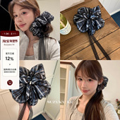 任选4件 99元 复古森系格子飘带发圈后脑勺百搭显发量发饰女