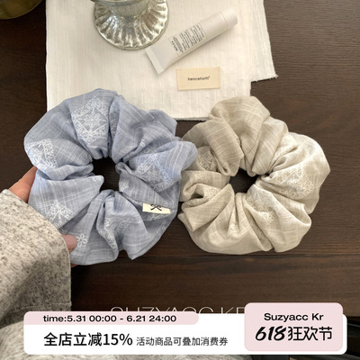 suzyacc kr棉麻布圈大肠圈日系小清新低马尾绑头发发圈气质发饰女