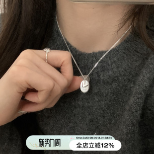 毛衣链 简约百搭小众个性 suzyacc kr纯银字母银牌爱心项链2026新款