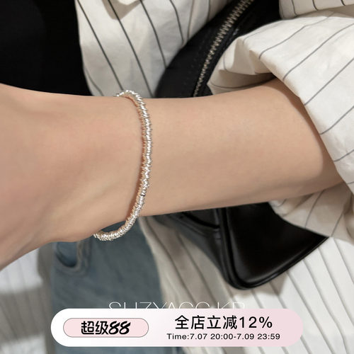 suzyacc kr纯银钱串子手链2026新款简约小众设计感盘缠串珠手饰女