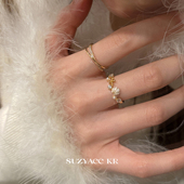 suzyacc kr小众设计百搭合成锆石戒指轻奢气质高级食指戒高级指环