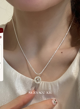 suzyacc kr合成锆石八芒星星空项链女2024新款轻奢小众高级毛衣链