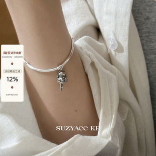 suzyacc 手串 kr招财猫弹力百搭叠戴手链女简约小众高级感手饰个性