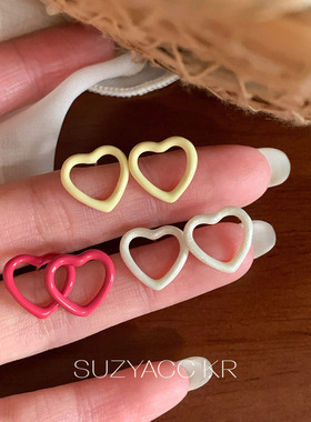 【新品限时2件88折】3.11 20：00多巴胺彩色爱心耳环