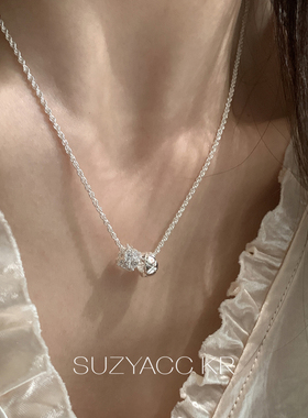 suzyacc kr极简设计闪钻圈圈项链女2026新款个性小众高级感锁骨链