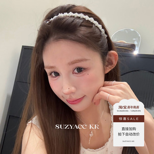 串珠仿水晶细发箍女新款 任选4件 气质简约高级发卡头箍 99元