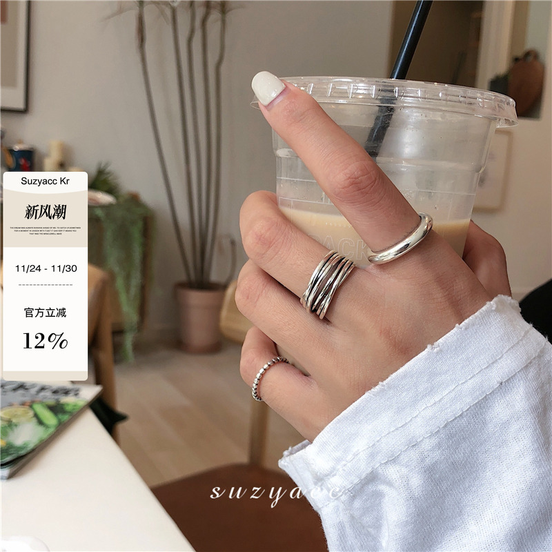 东大门交叉缠绕多层欧美风戒指