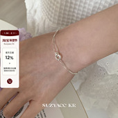 suzyacc kr极简气质圆环双层纯银手链轻奢小众精致百搭小众手饰女