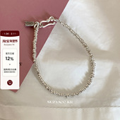 suzyacc kr做旧手工银手链盘缠手串轻奢小众精致百搭高级感手饰女