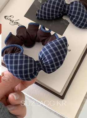 【新品限时2件88折】2.12 20点格子猫耳朵发圈头绳