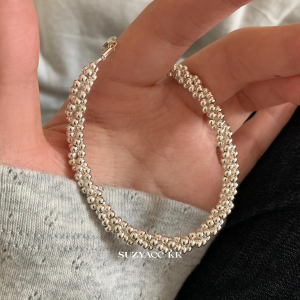 suzyacc kr重工设计纯银编织银珠手链轻奢小众精致简约高级感手饰