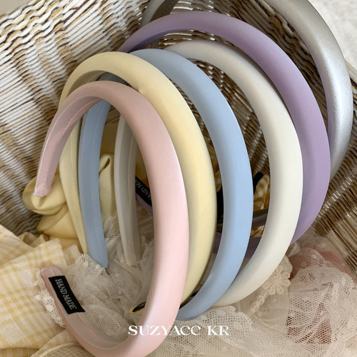 suzyacc kr哑光马卡龙色系海绵细发箍温柔气质小众高级感洗脸头箍