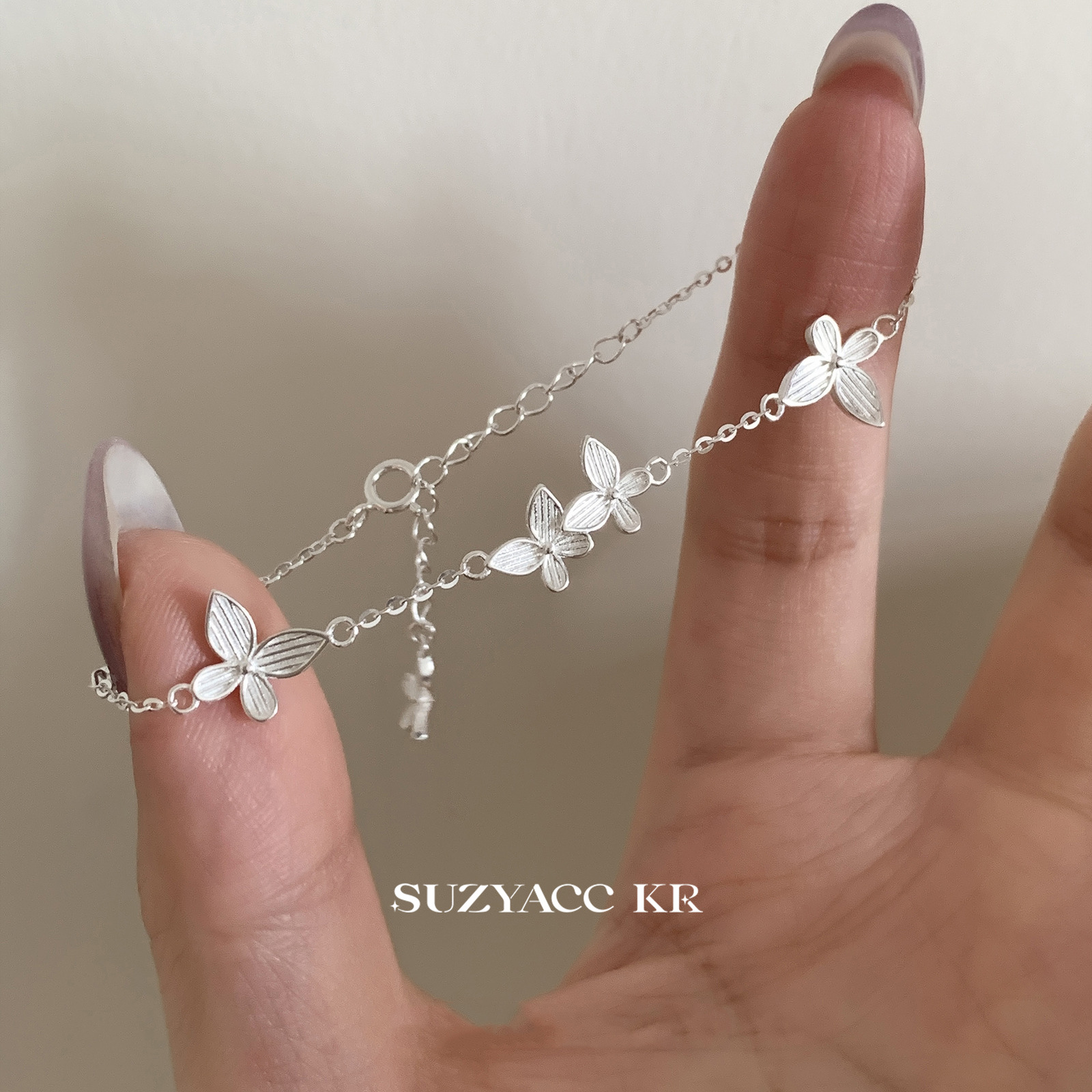 suzyacc kr纯银仙气温柔气质高级感蝴蝶手链女轻奢小众精致手饰