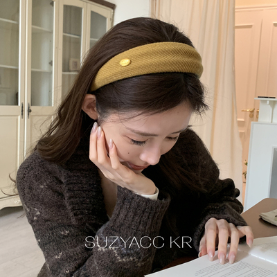 suayacc kr姜黄色超显白发箍女早春氛围感高颅顶头箍简约百搭发饰