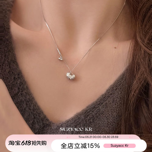 suzyacc kr纯银平安锁福宝项链女2025新款国风小众高级感锁骨链