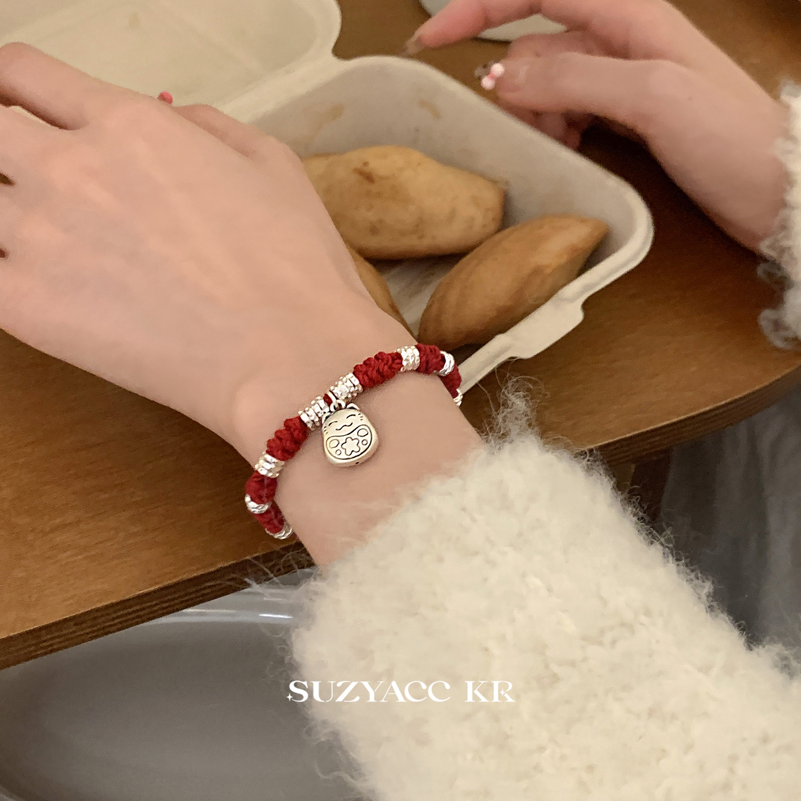 suzyacc kr纯银招财猫盘缠手串手链女精致小众高级重工送闺蜜手饰