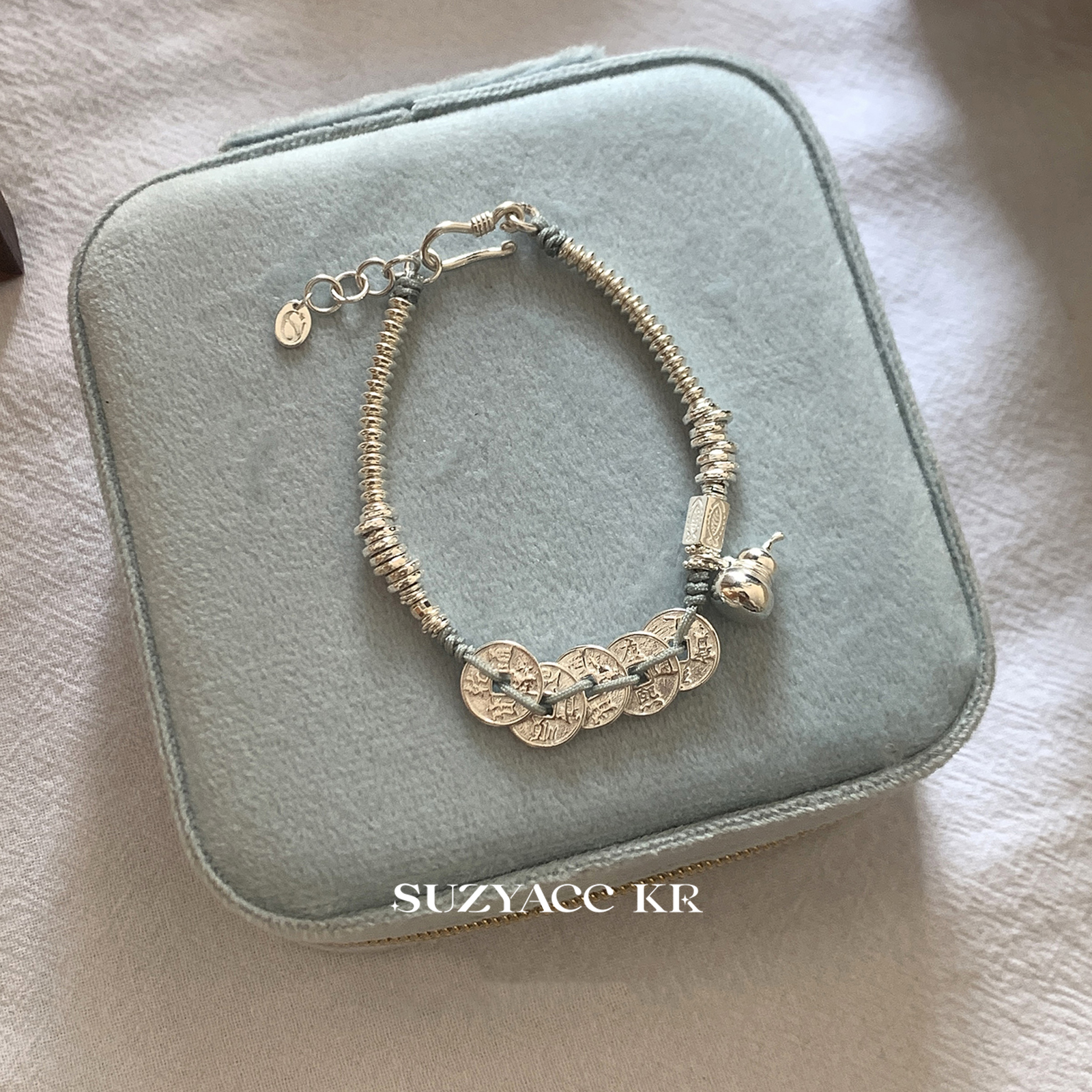 suzyacc kr五帝钱币盘缠纯银手链轻奢小众精致高级感送闺蜜手饰