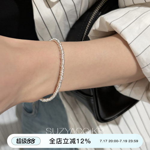 suzyacc kr纯银钱串子手链2026新款简约小众设计感盘缠串珠手饰女