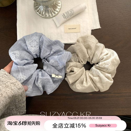 suzyacc kr棉麻布圈大肠圈日系小清新低马尾绑头发发圈气质发饰女