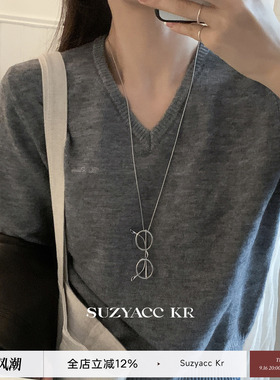 suzyacc kr小众设计感极简眼镜毛衣链独特个性高级百搭通勤长项链