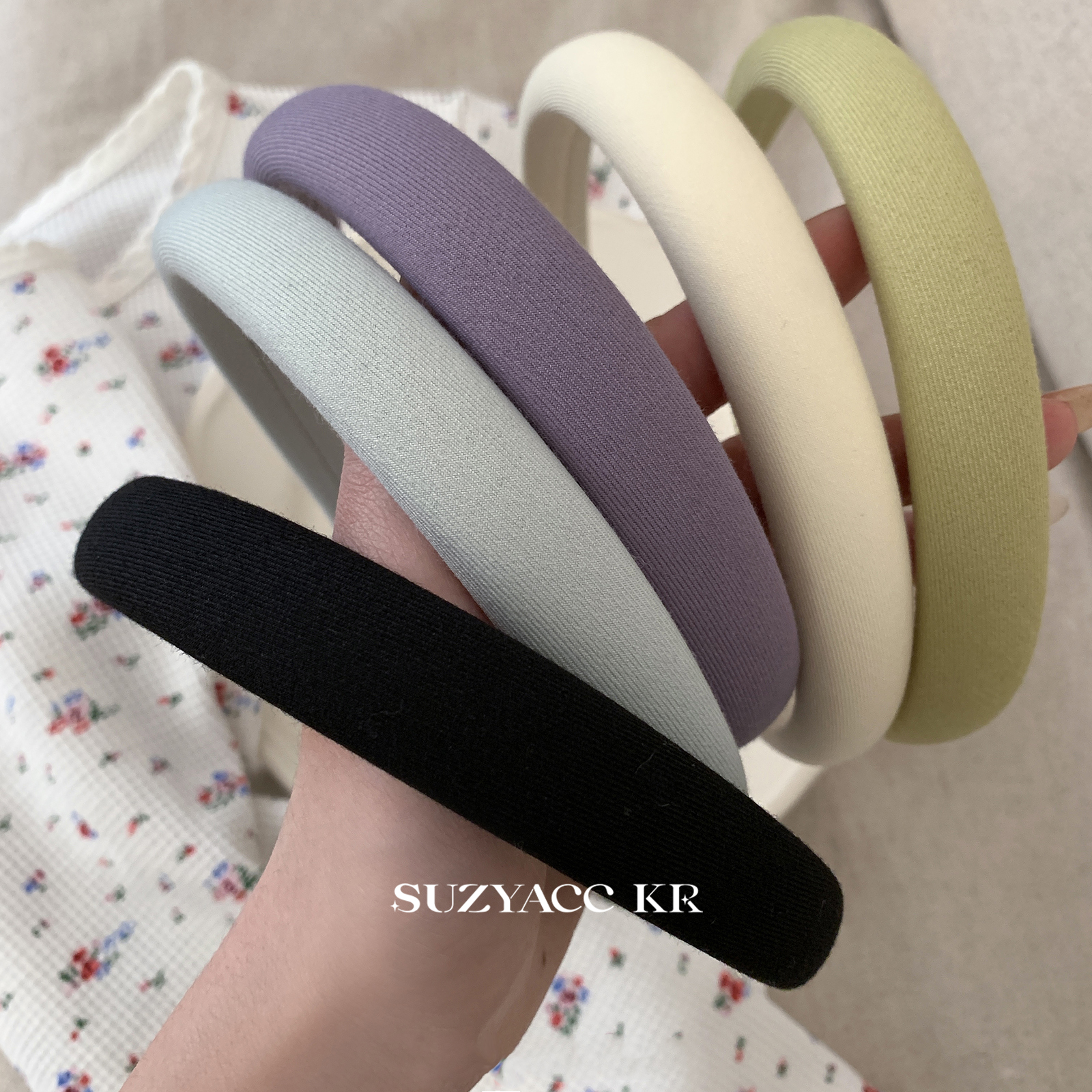 suzyacc kr彩色布艺细发箍女2024新款春夏简约百搭温柔高颅顶头箍