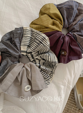 【新品限时2件88折】3.11 20：00复古撞色格子发圈