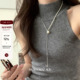 suzyacc kr仿珍珠抽拉蛇骨链轻奢小众高级长项链简约百搭气质颈链