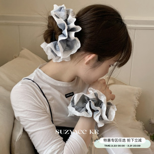 花边格子发圈细格纹大肠圈个性 任选4件 ins小众高级感发饰 99元