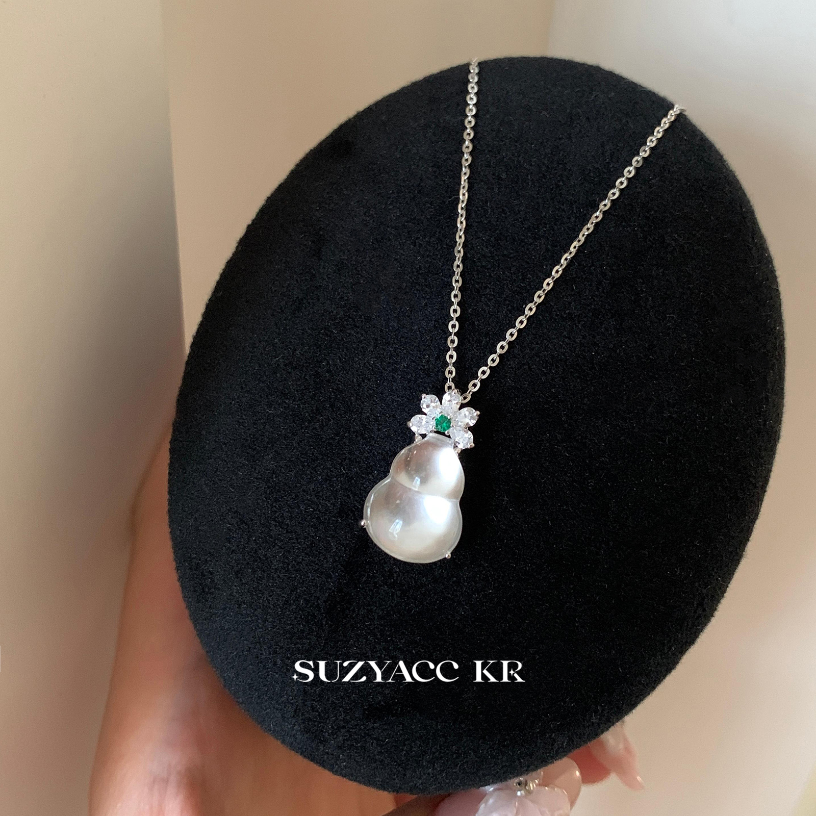 suzyacc kr精工纯银水沫玉葫芦项链女2025新款国风气质高级锁骨链