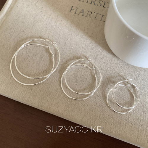 suzyacc kr极细圈圈耳环大号2026新款爆款高级感ins百搭通勤耳饰