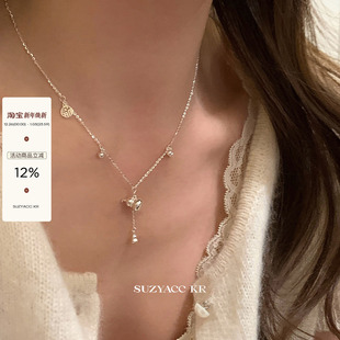 2024新款 suzyacc kr新国风葫芦吊坠纯银项链设计感流苏锁骨链女款