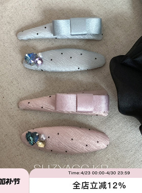 suzyacc kr大小姐风波点蝴蝶结发夹温柔甜美气质高级感侧边刘海夹