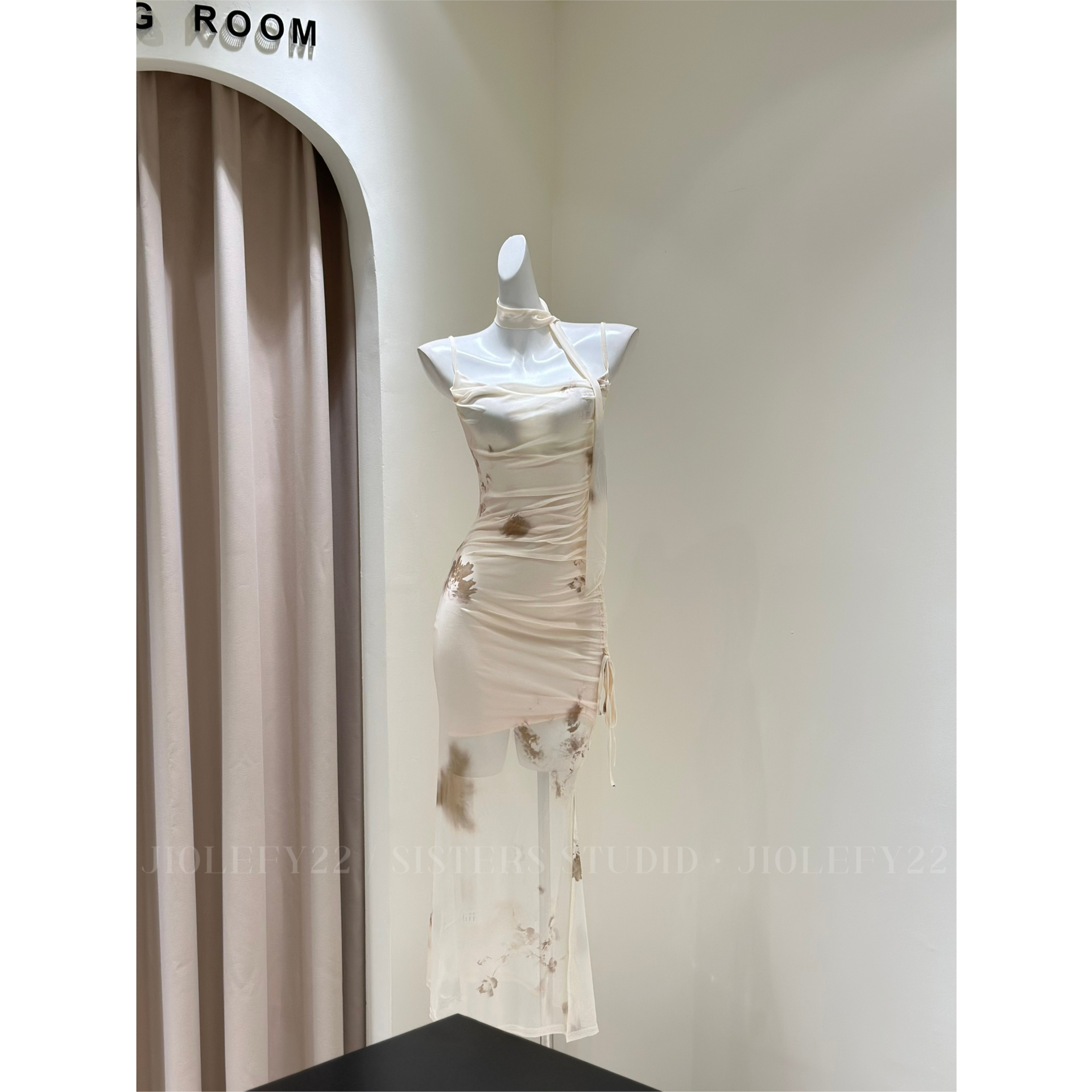 JIOLEFY2原创东方美学新中式连衣裙女夏轻国风吊带裙修身显瘦裙子