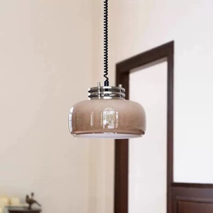 全光谱可升降中古风vintage吊灯餐厅吧台侘寂风伸缩卧室岛台日式