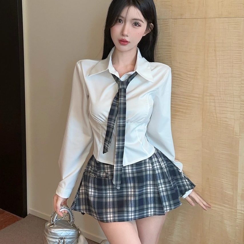 学院风纯欲性感jk制服套装女秋装