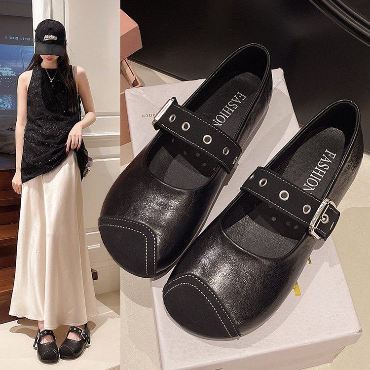 2026新款爆款法式方头玛丽珍鞋女浅口百搭平底不累脚单鞋低跟通勤,女鞋,浅口单鞋,淘宝优惠券,粉丝福利购,淘宝优惠卷