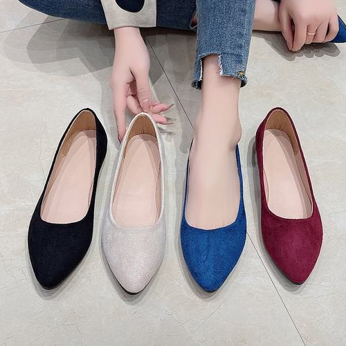 尖头平底鞋单鞋浅口浅口