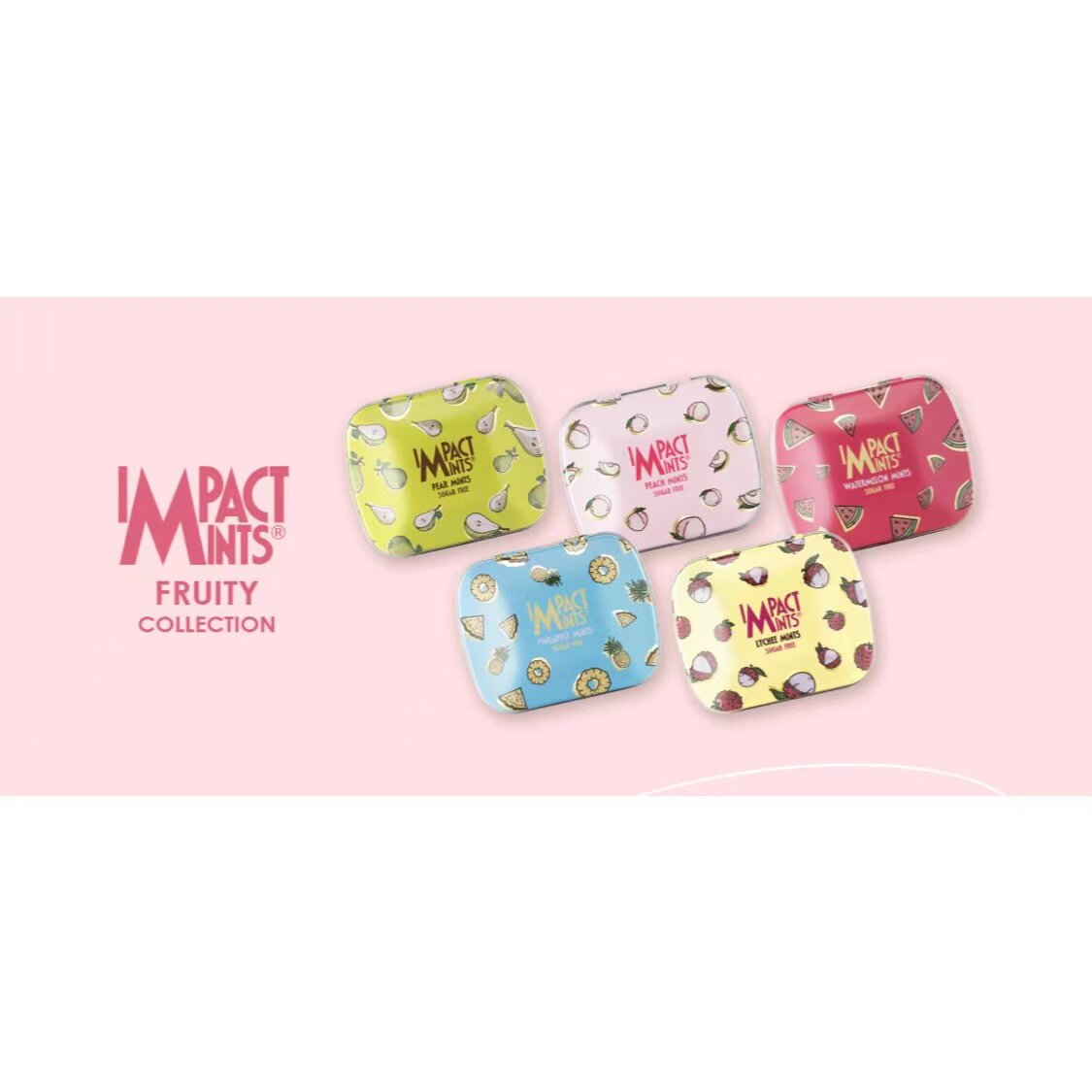 【直邮】日本impact薄荷糖桃子荔枝西瓜菠萝水果味压片糖清新口气