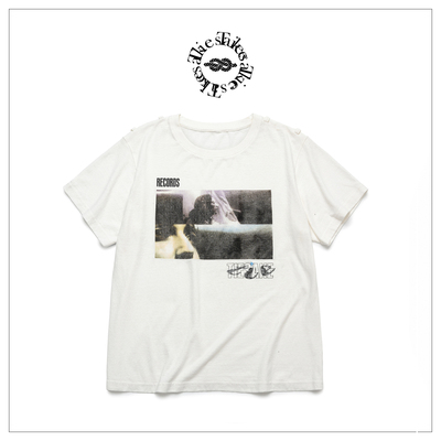 Tiesake 蕾丝双层印花汉麻短袖 Lace Portishhead Records Tee