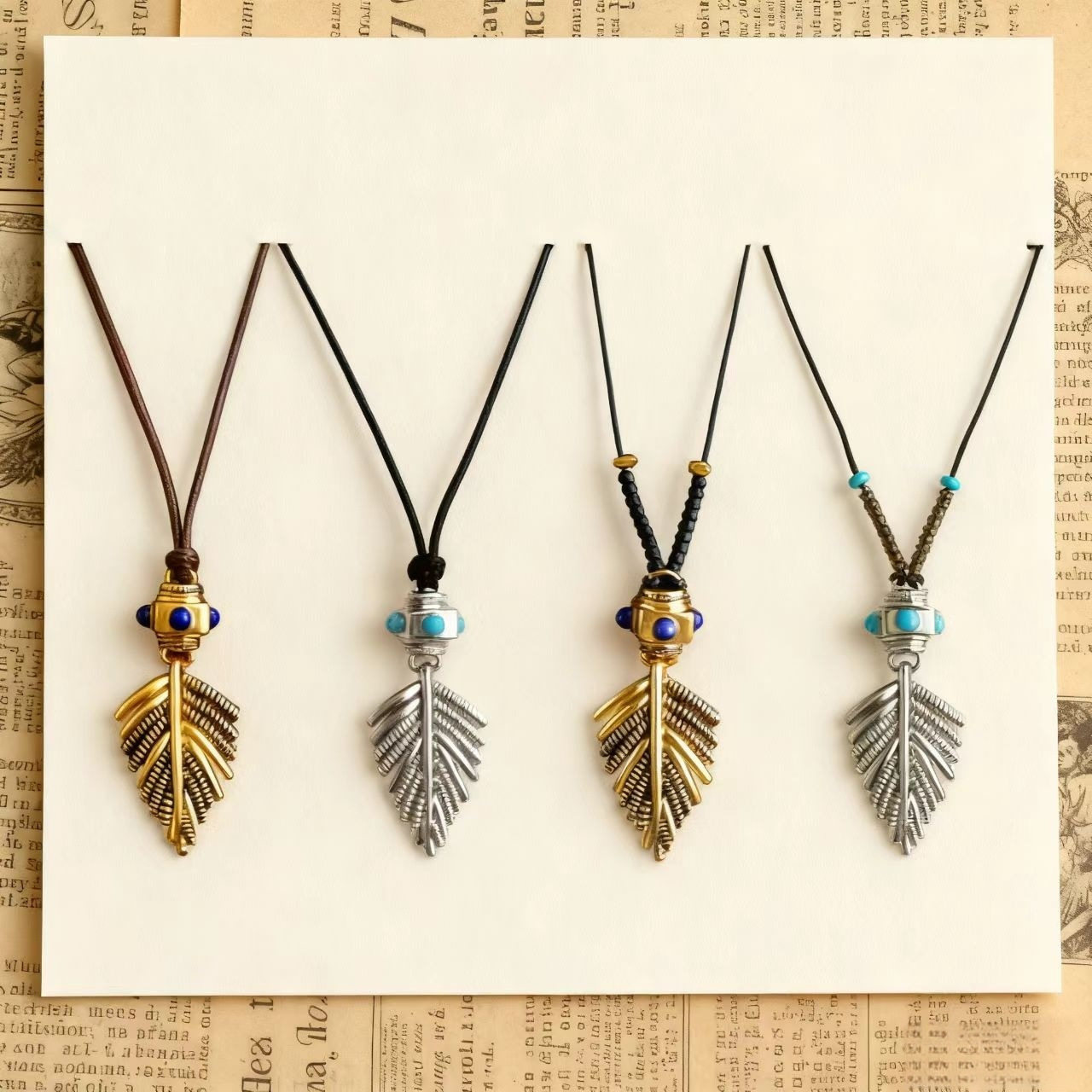 吴昕同款复古时尚摇曳金色树叶项链女小众感长款毛衣链百搭