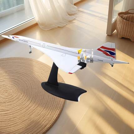 20cm英国协和号法国实心合金仿真飞机模型金属航空包邮礼品带轮