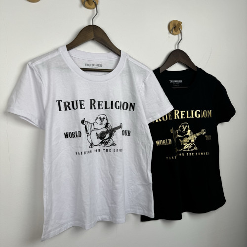 真信仰True Religion经典款纯棉女款短袖T恤【0589】