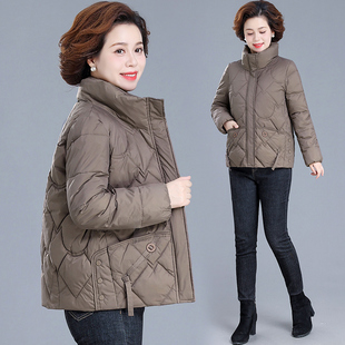 中年妈妈冬装外套羽绒棉服洋气小棉袄中老年女装冬季新款大码棉衣