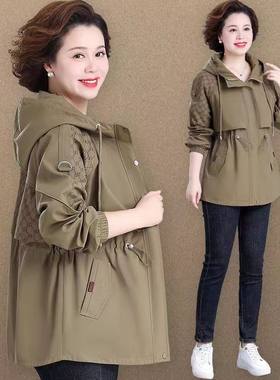 贵夫人新款风衣中长款韩版中年妈妈秋装外套大码中老年春秋夹克女