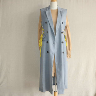 我爱我的恋衣坊商场撤柜专柜正品安纳苏丝春秋季无袖B001女士风衣