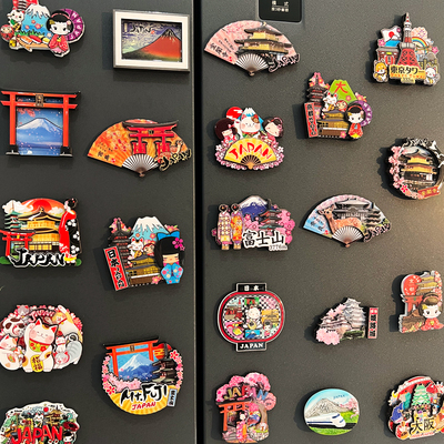 Japan日本旅游景点冰箱贴京都大阪富士山金阁寺树脂/木质滴胶磁贴