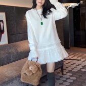 欧货打底衫 洋气穿搭宽松显瘦设计感荷叶边小清新大衫 女 2026春季