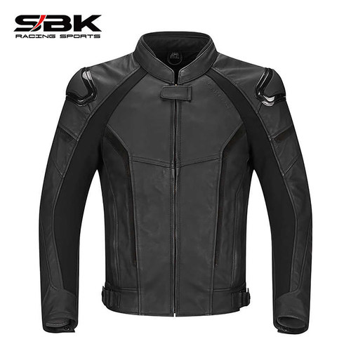 sbk皮衣摩托车骑行服男复古机车赛车服防摔休闲真皮骑行装备四季